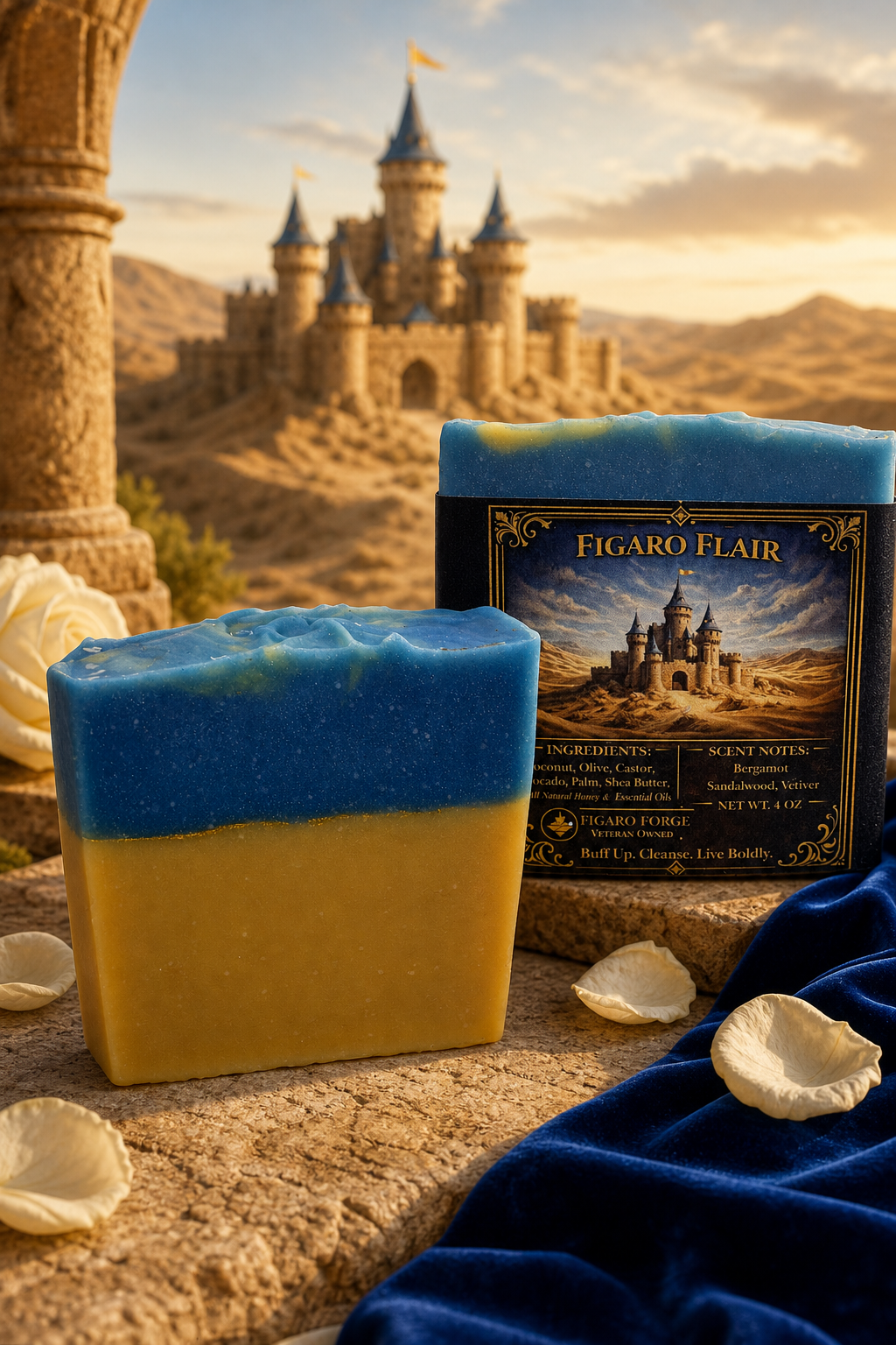 Figaro Flair – Regal Blue Sandalwood Soap Bar