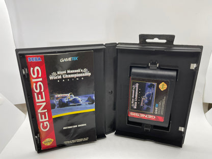 Sega Genesis Nigel Mansell's World Championship Racing Game Box, Manual and Game